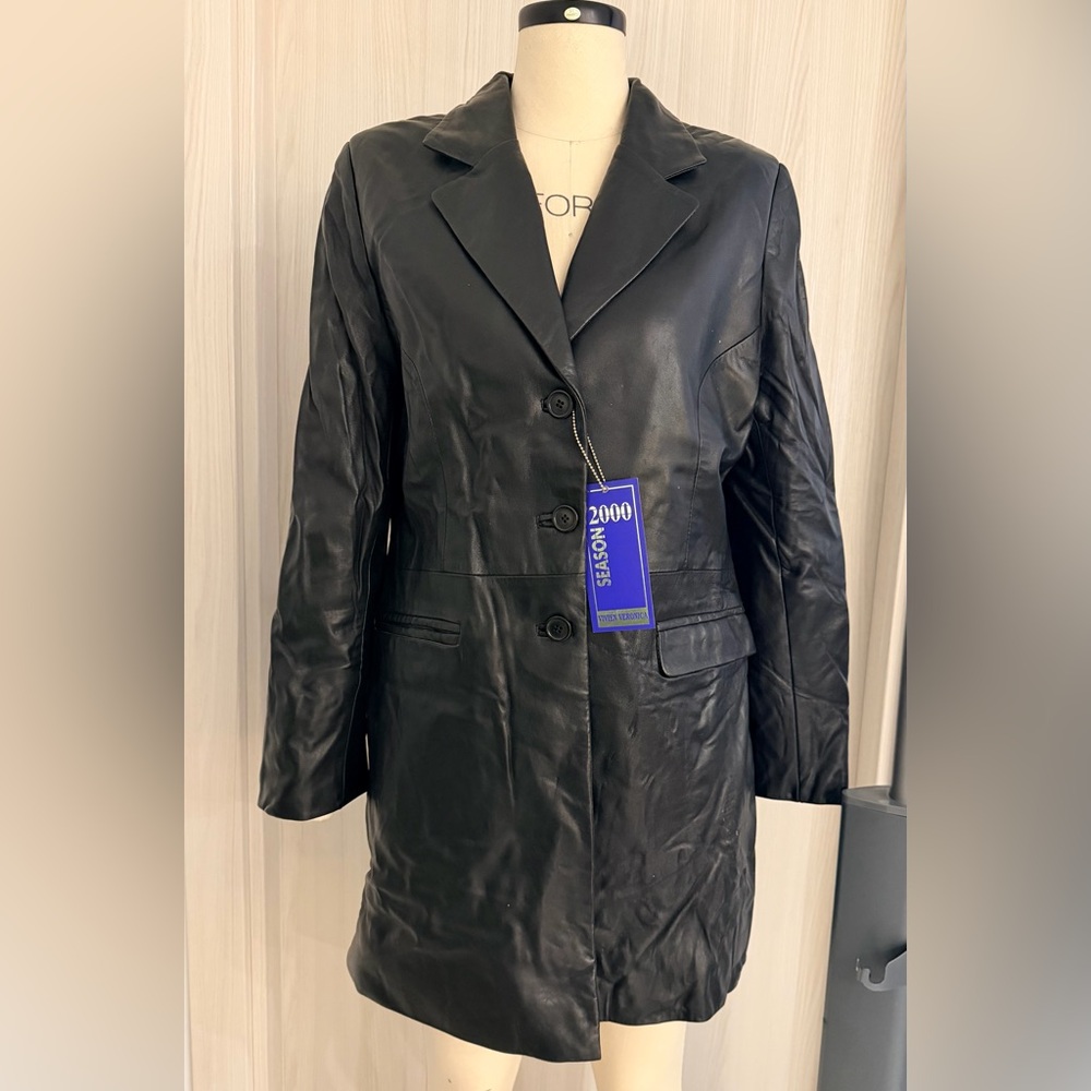 Vintage Elegant Black Leather Jacket
